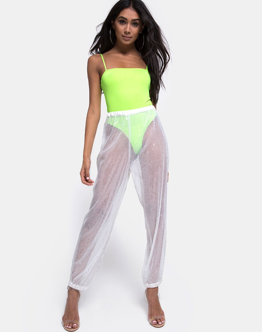 Image de Roid Trouser in Sheer White Clear Crystal