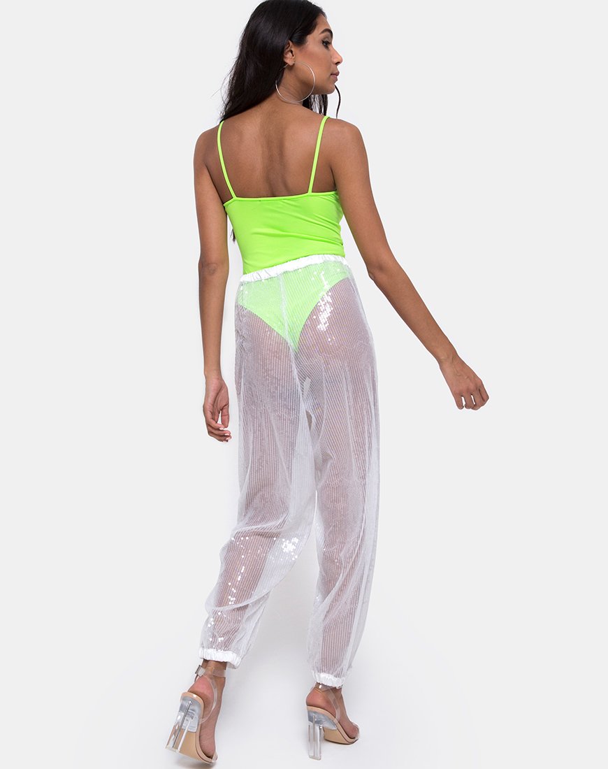 Image de Roid Trouser in Sheer White Clear Crystal