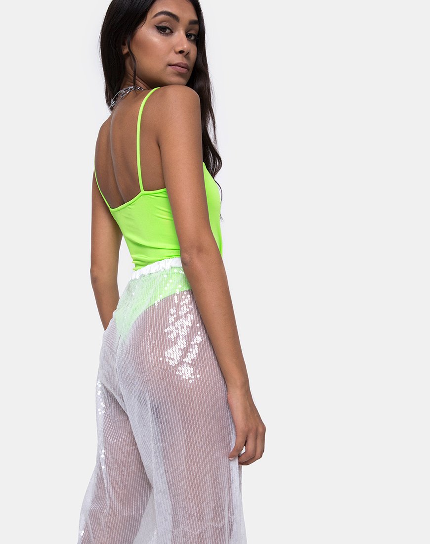 Pantalon Roid en blanc transparent Clear Crystal