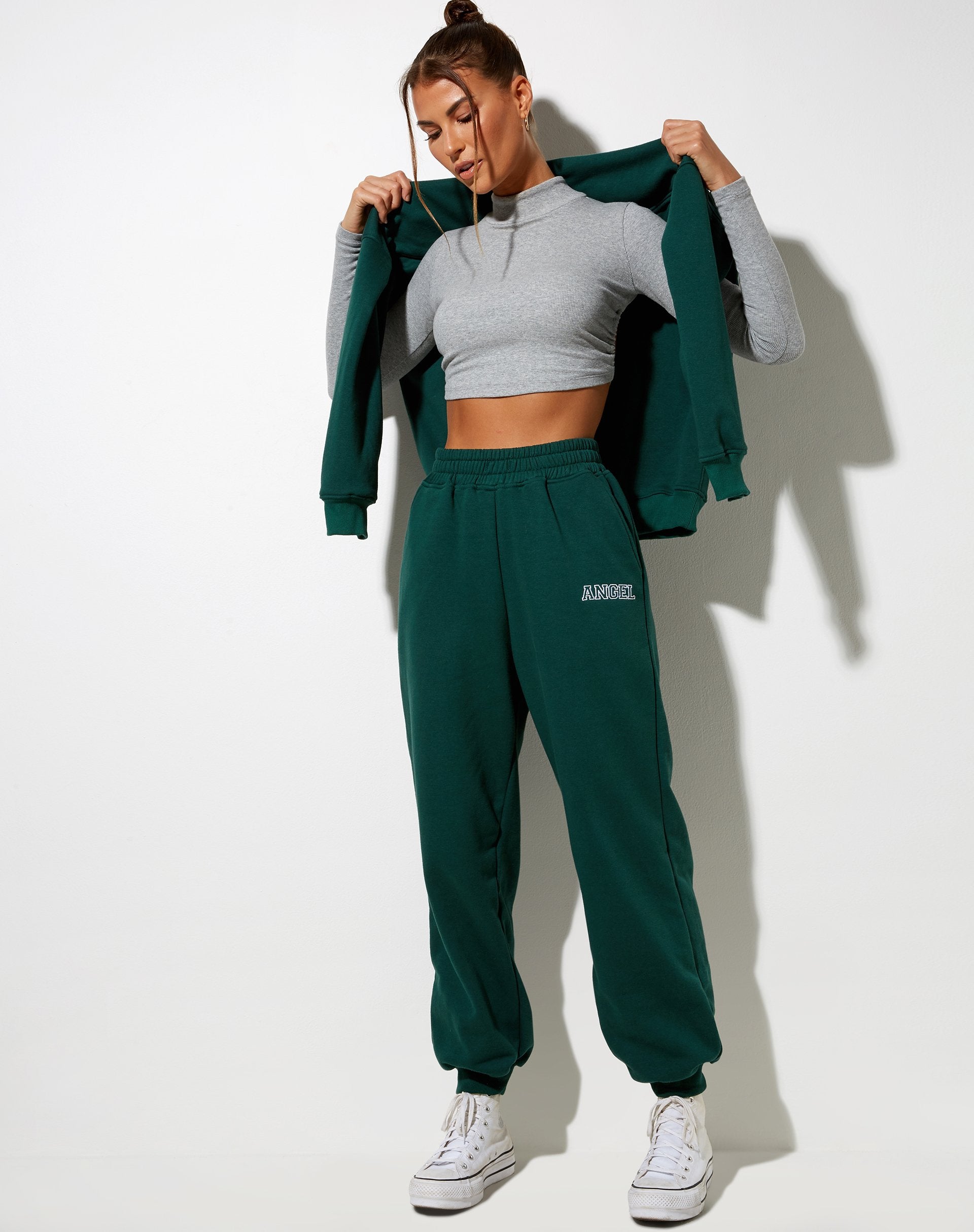 Image de Roider Jogger in Bottle Green Angel Embro in White