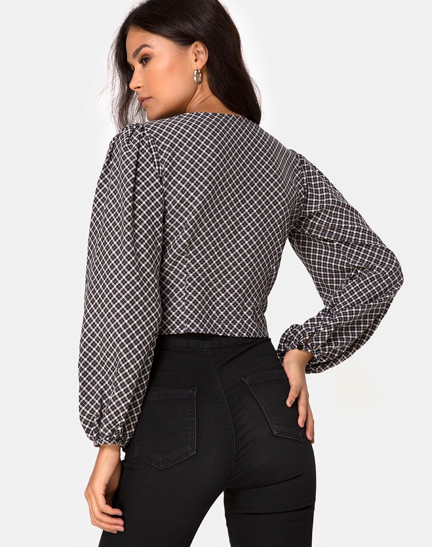 Image de Roma Long Sleeve Top in Check It Out Black