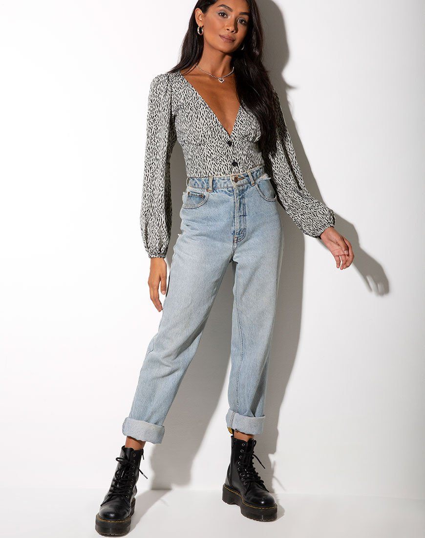 Image de Roma Long Sleeve Top in Mini Jaguar