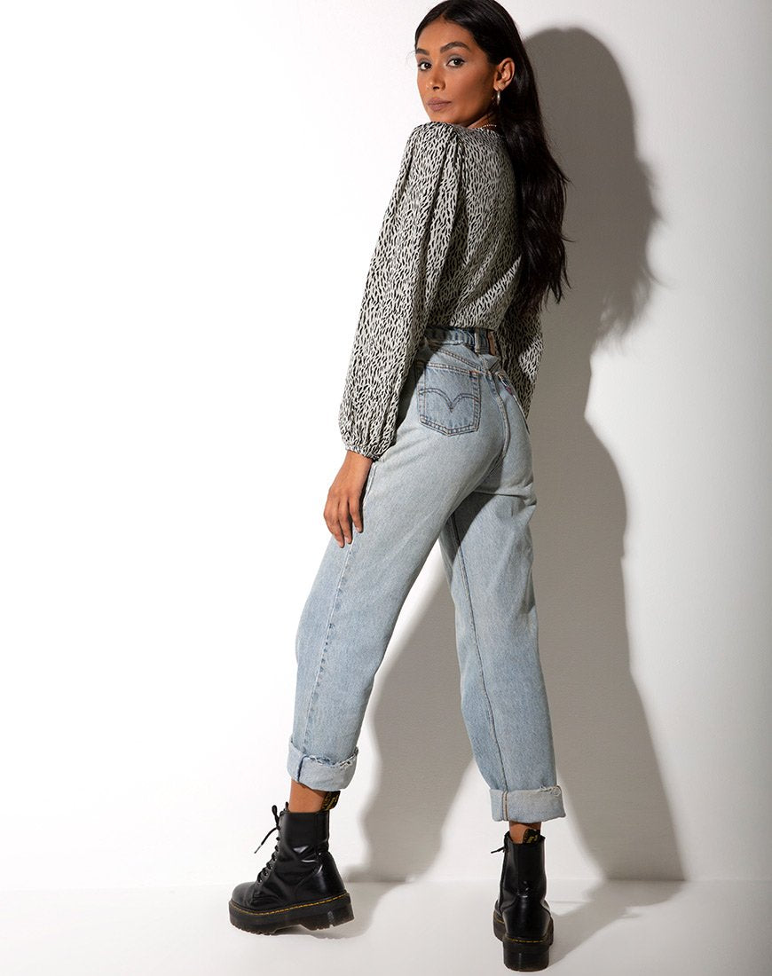Image de Roma Long Sleeve Top in Mini Jaguar