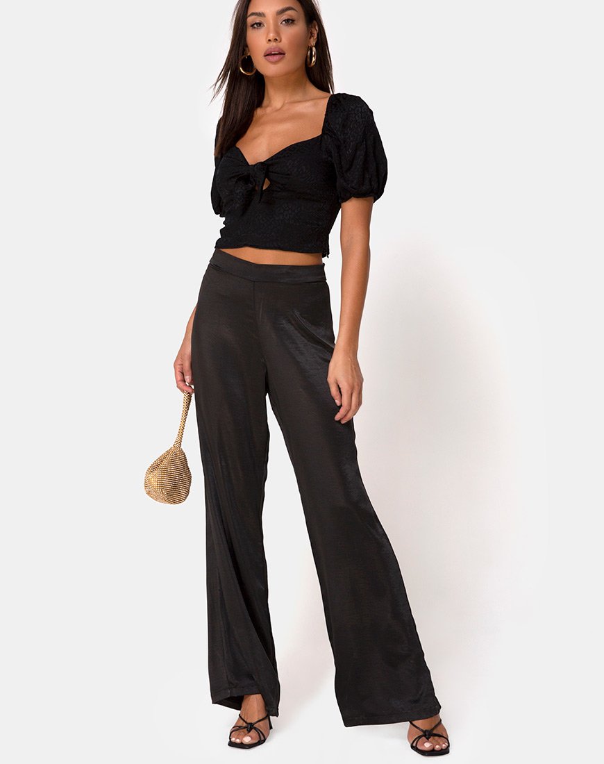 Image de Romanza Top in Satin Cheetah Black