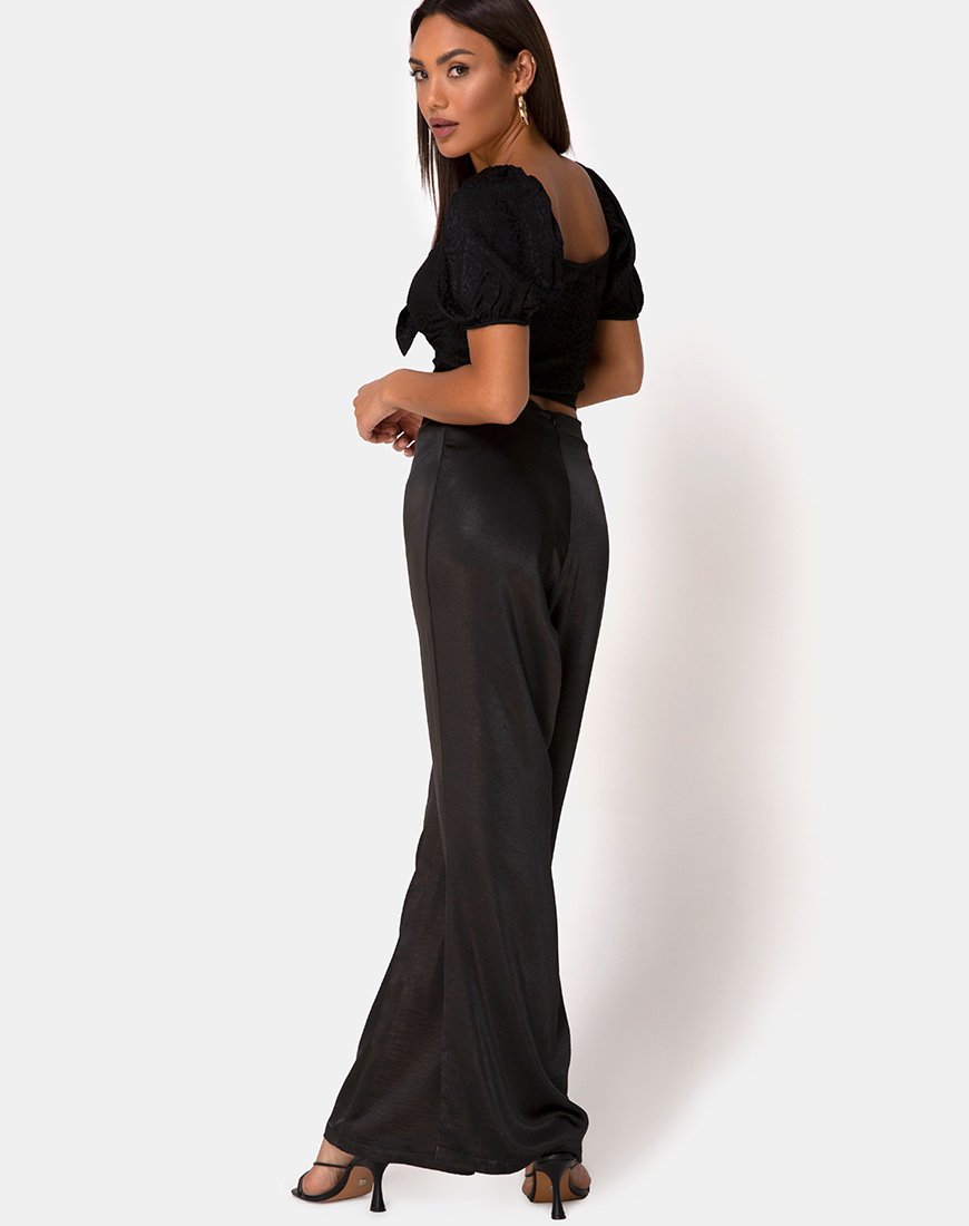 Image de Romanza Top in Satin Cheetah Black