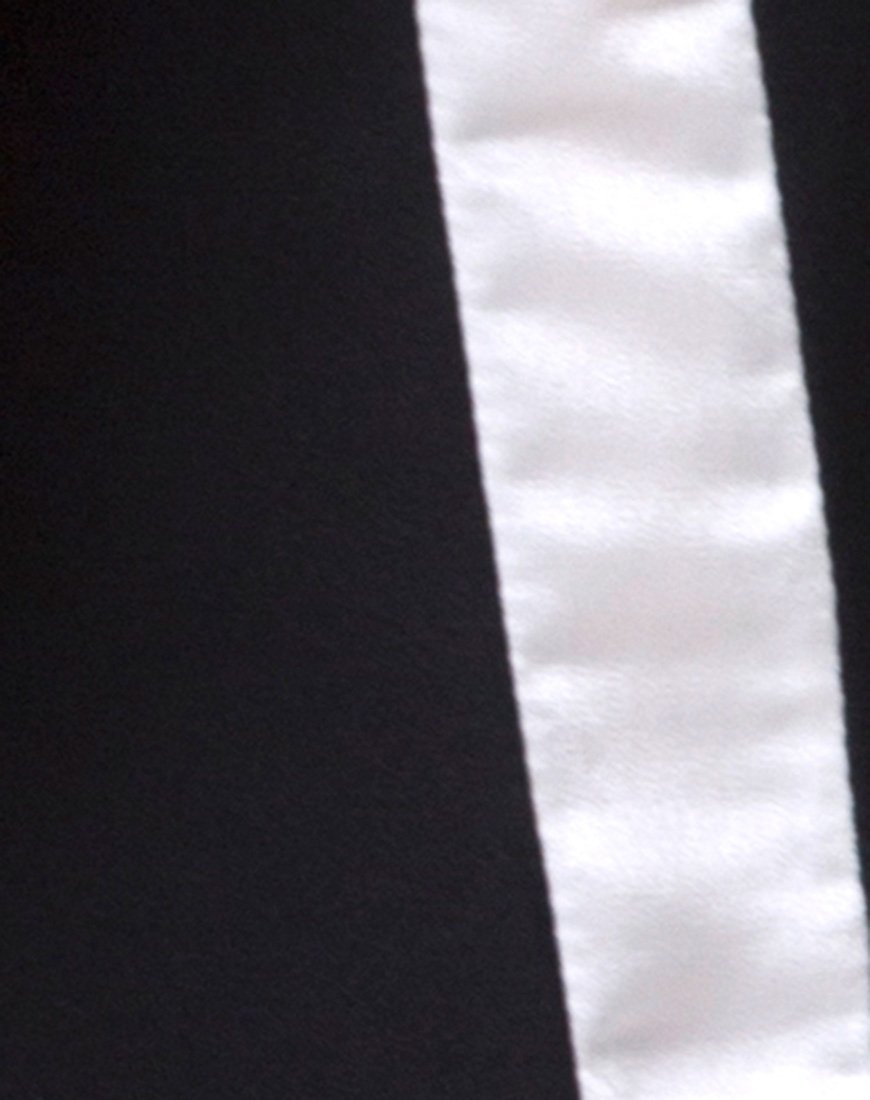 Image of Rona Slip Dress in Black with Ivory Stripe