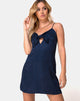 Image de la robe Ronina en satin Cheetah Navy