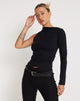 Image de Roonhi Long Sleeve One Shoulder Top in Black