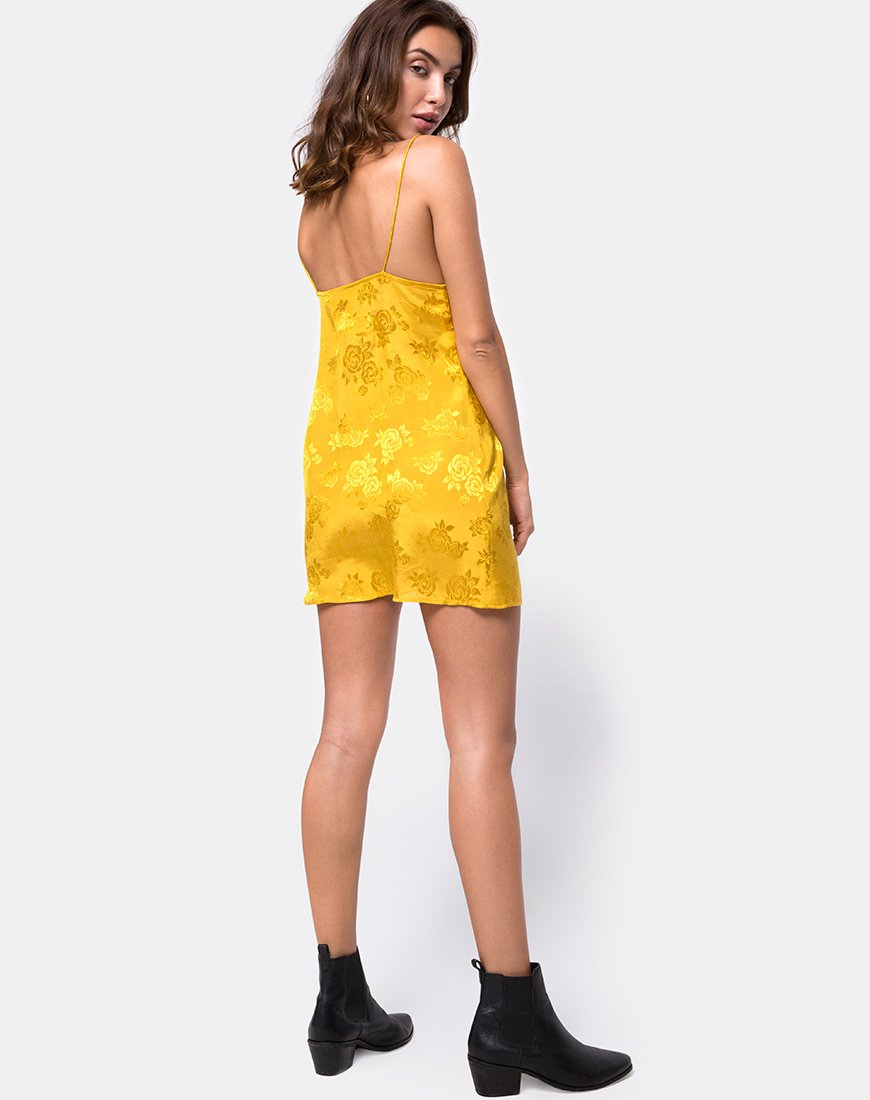 Image de Roppan Slip Dress in Satin Mustard Rose