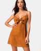 Image de la robe Ronina en satin doré Cheetah