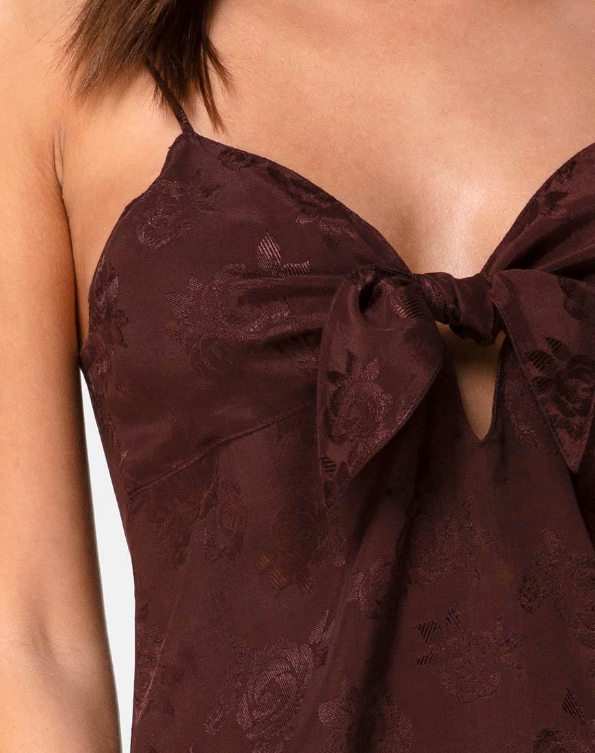 Image of Ronina Mini Dress in Satin Rose Cocoa