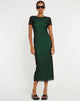 image de Roska Midi Dress in Black with Vibrant Green Lining