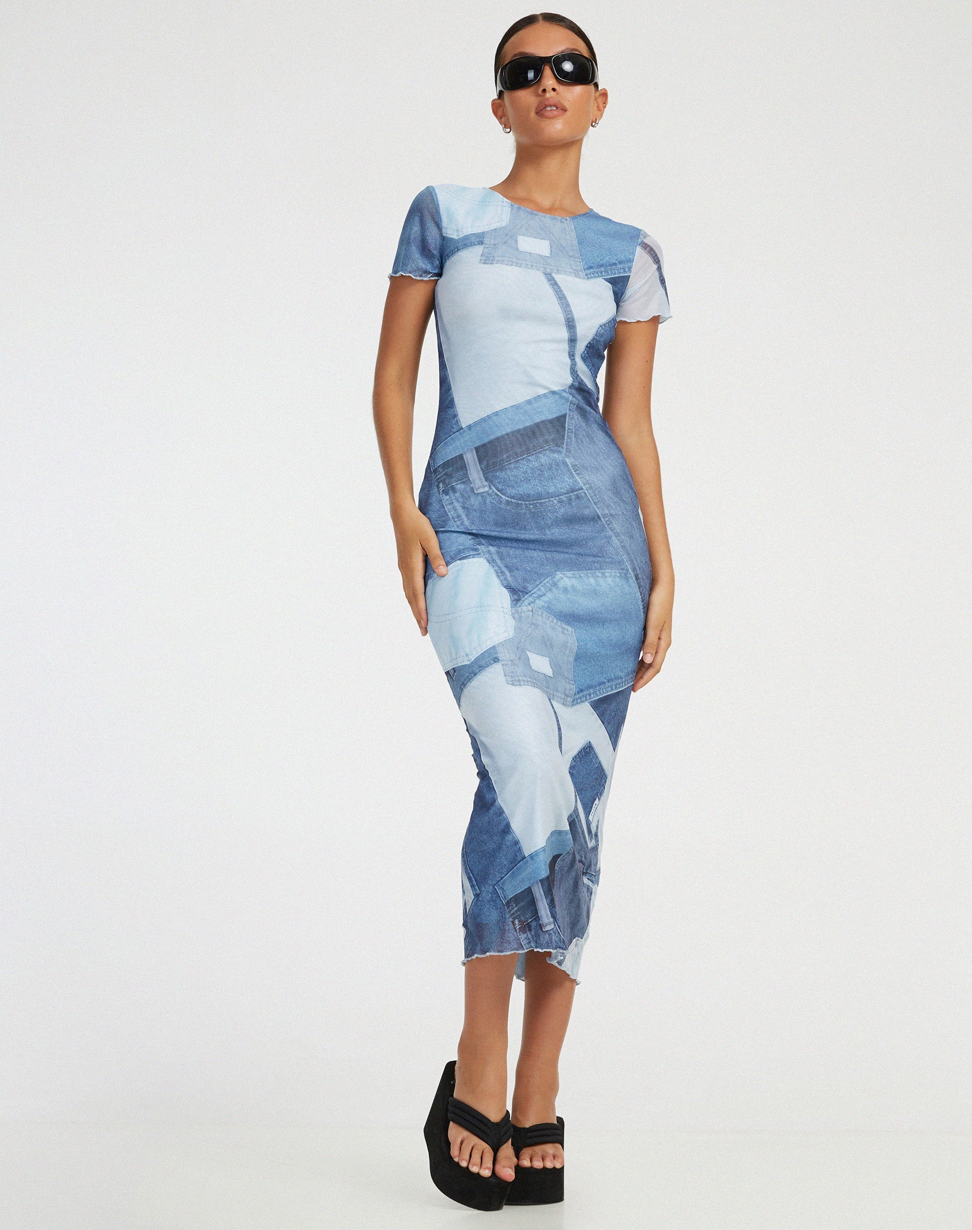image de Roska Midi Dress in Denim Pocket