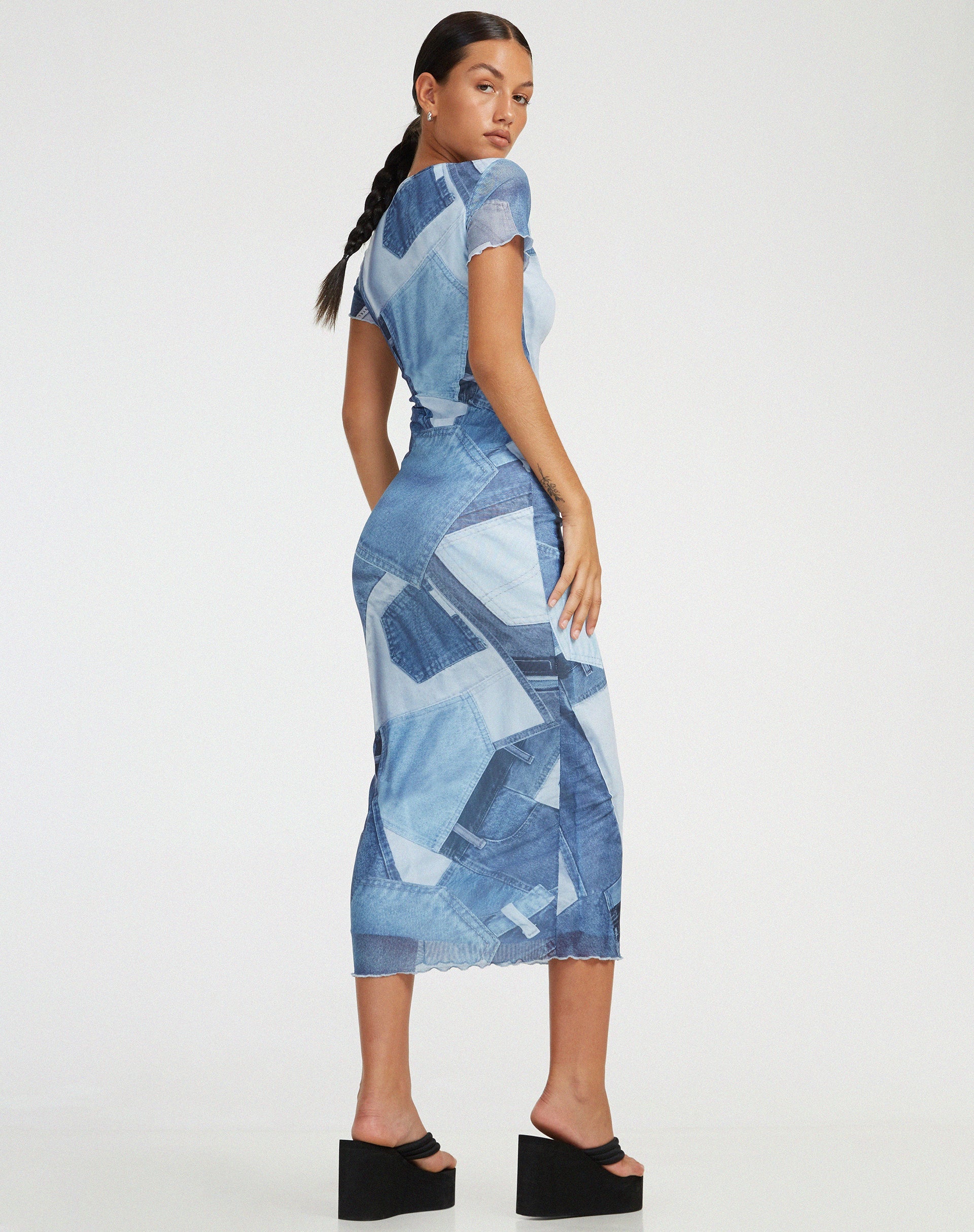 image de Roska Midi Dress in Denim Pocket