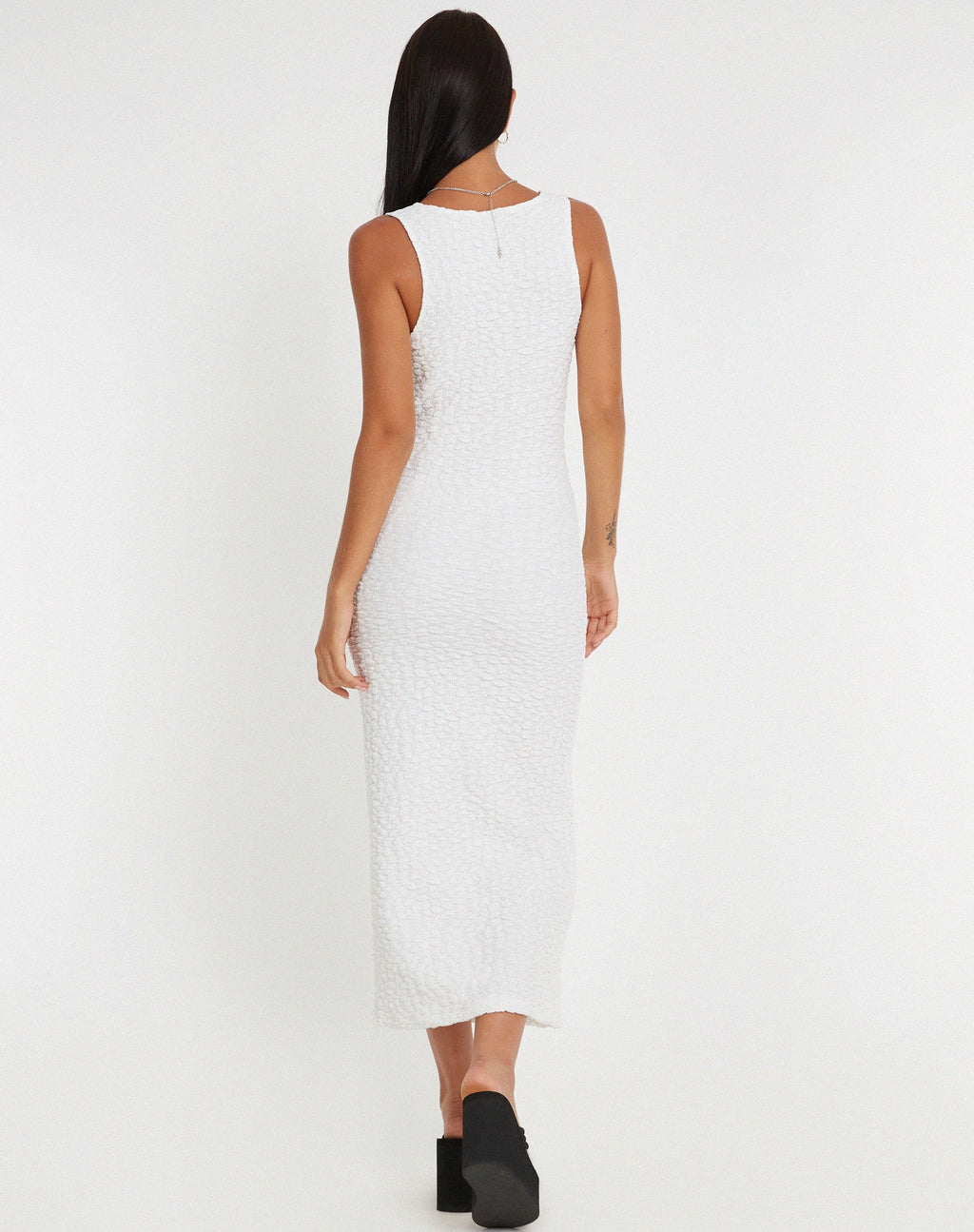 Roski - Robe midi texturée - Blanc
