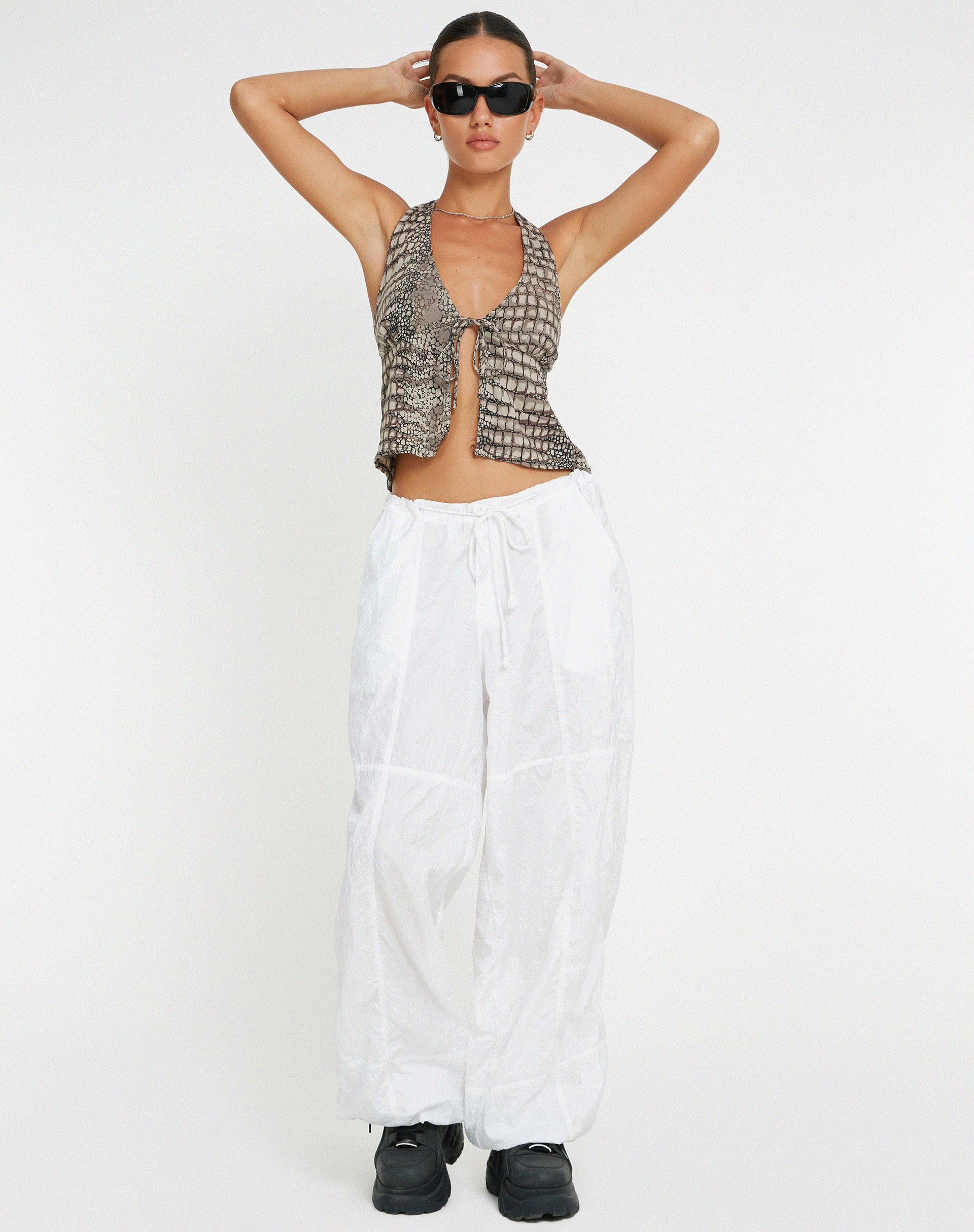 Image de Roula Halter Top in Croc Neutral Grey