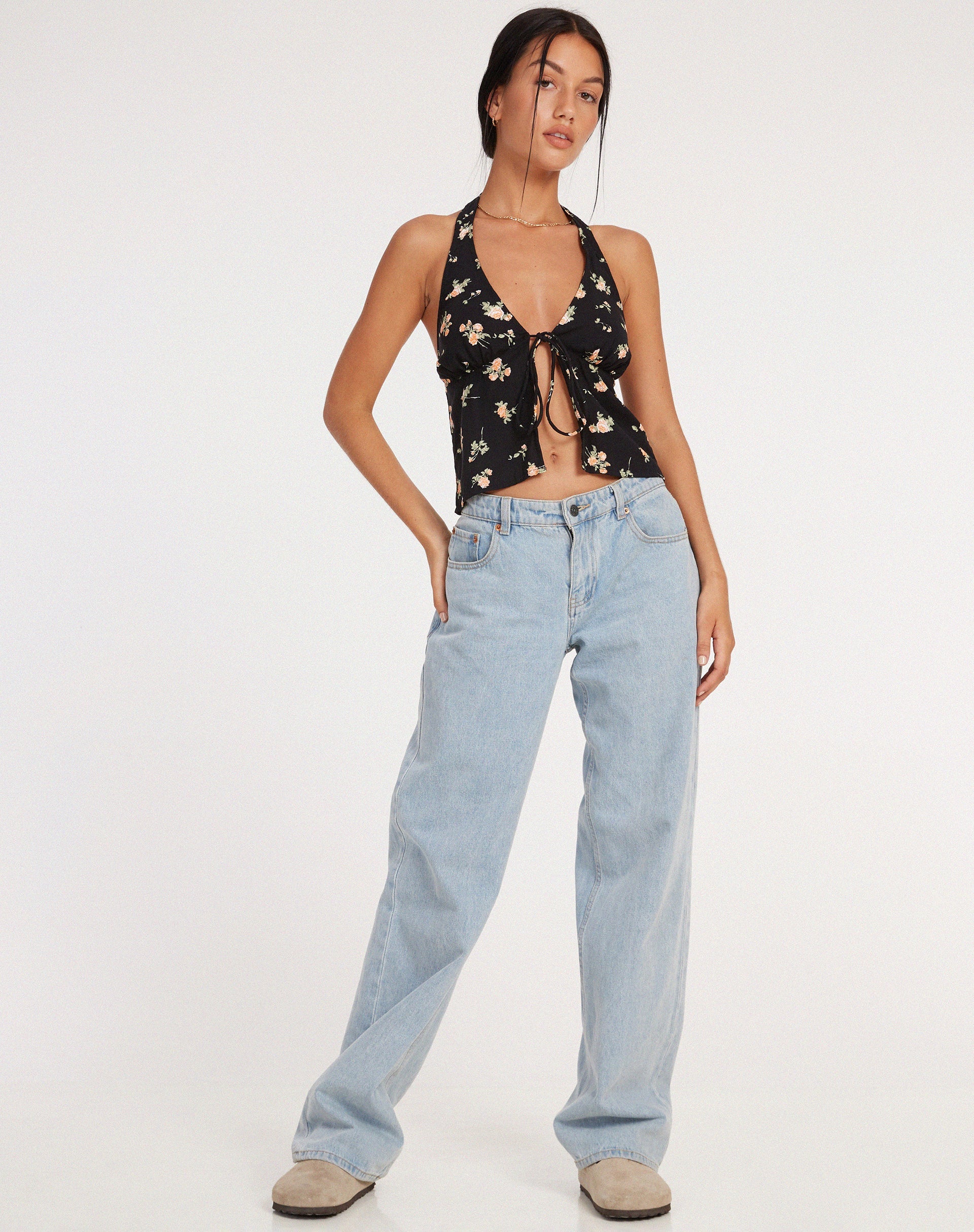 Image de Roula Halter Top in Rose Garden Black