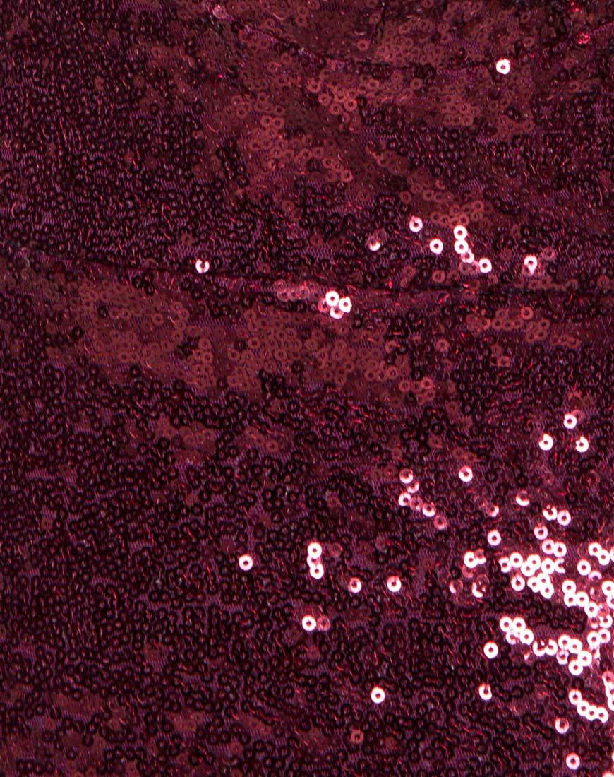 Image of Roxanne Maxi Dress in Mini Sequin Burgundy