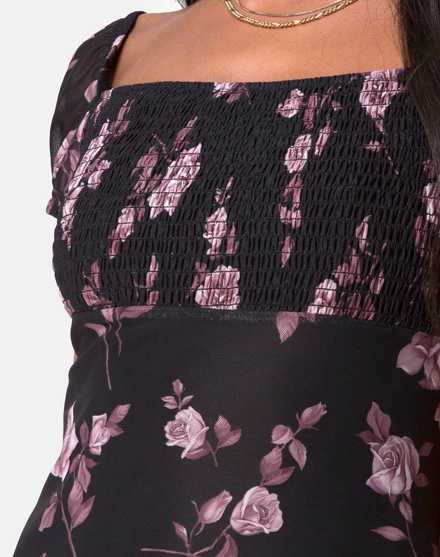 Image de la robe de thé Ruchine en rose foncé