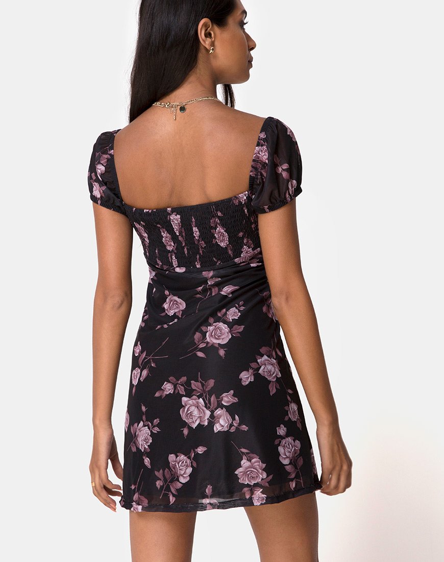 Robe de thé Ruchine, rose foncé