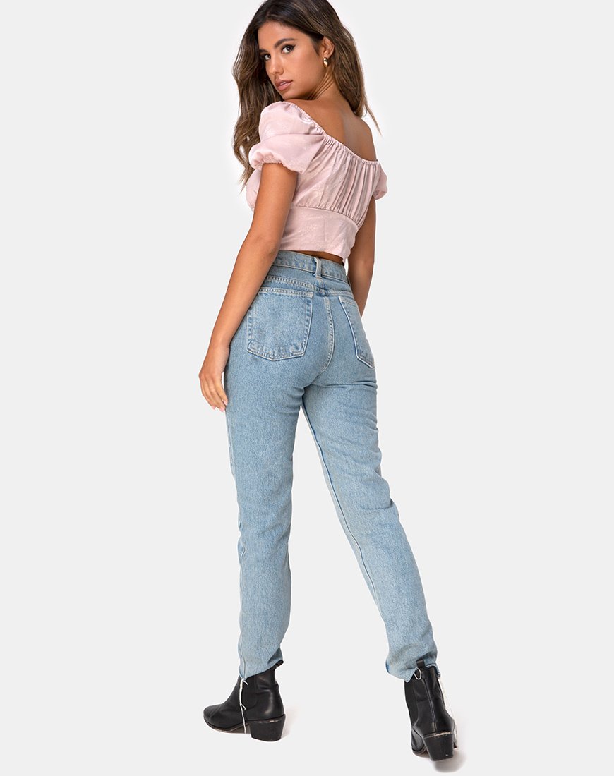 Image de Ruiz Off The Shoulder Top in Satin Dusty Rose