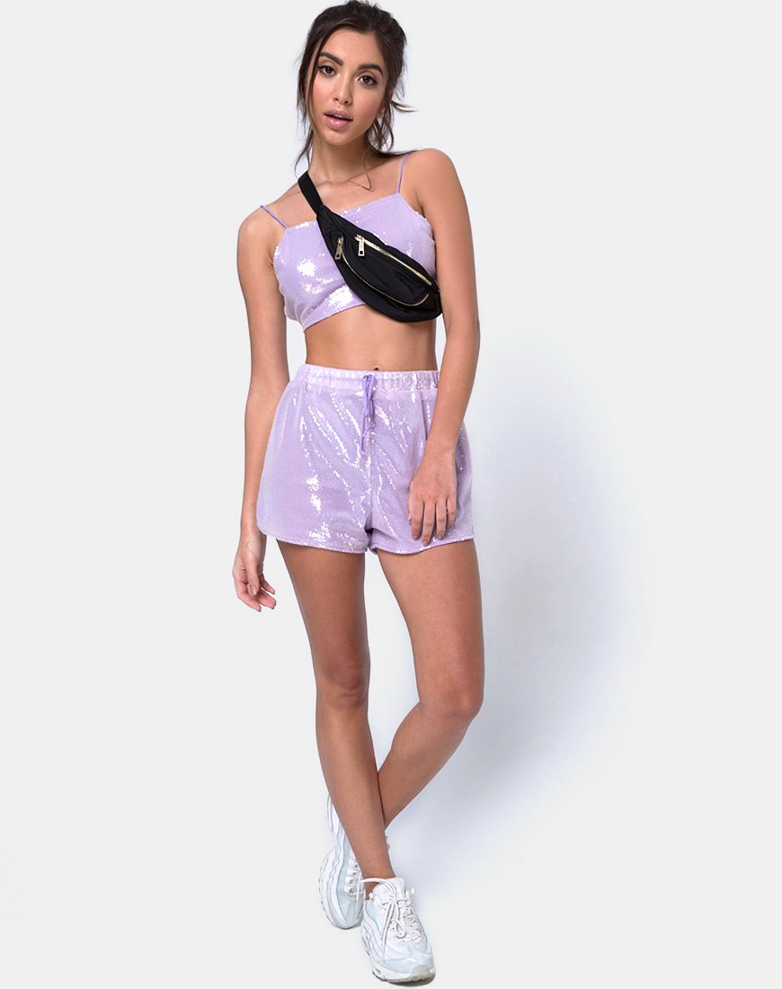 Image de Runner Short in Matte Mini Sequin Lilac