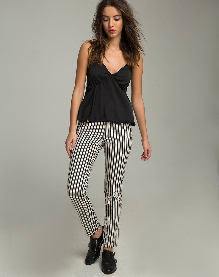 Image de Ruska Jeans in Mini Pinstripe Black and White