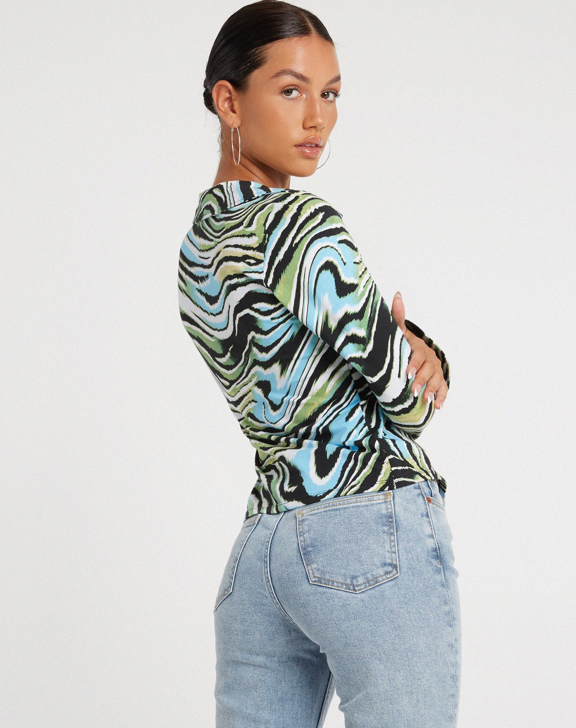 image de la chemise Ruth en bleu zébré Warped