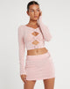 Minijupe Mansa en crêpe Baby Pink