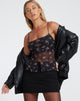 IMAGE DU Top Ruya en Femme Floral Noir et Or