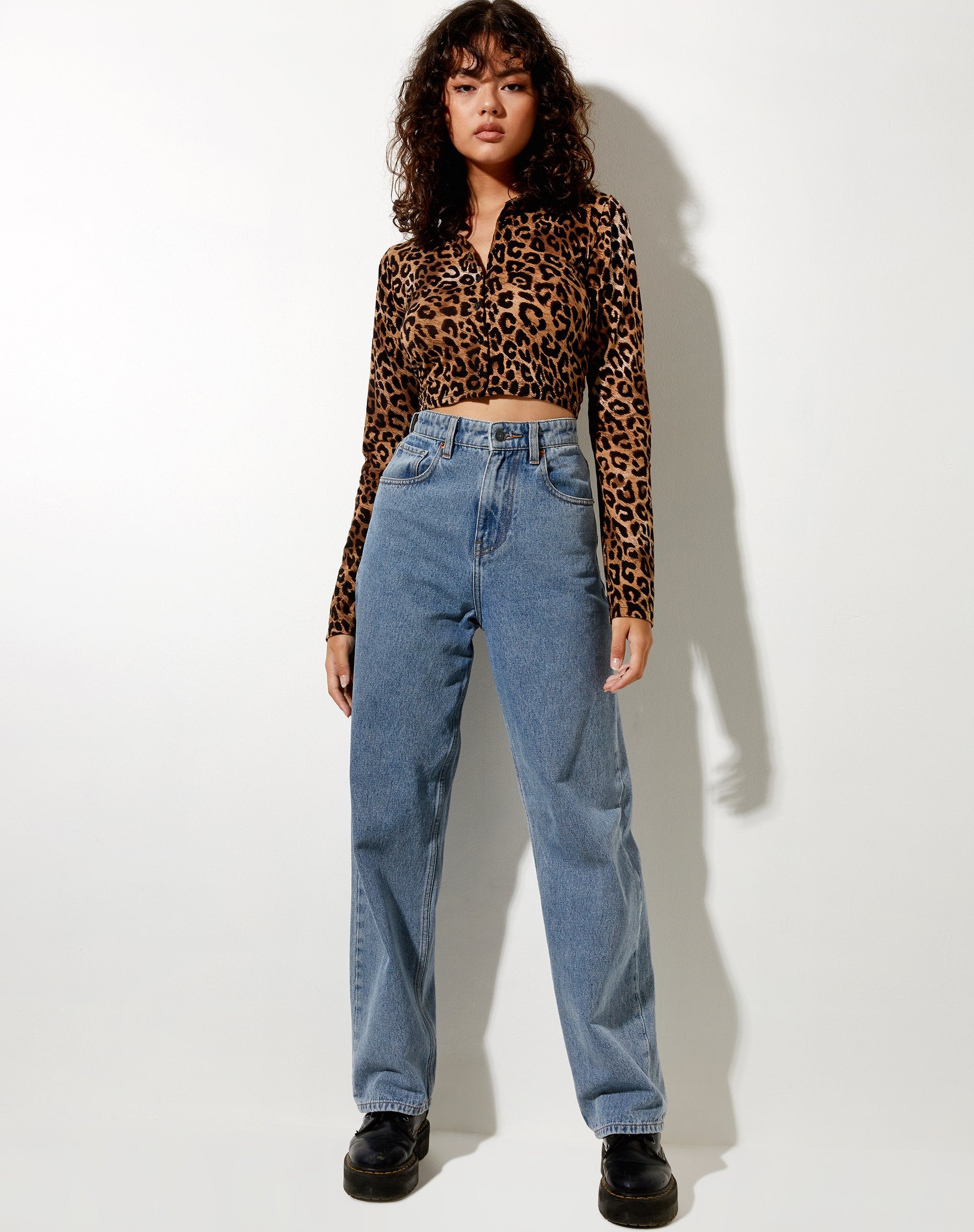 Image de Ryals Crop Top in Night Leopard Brown