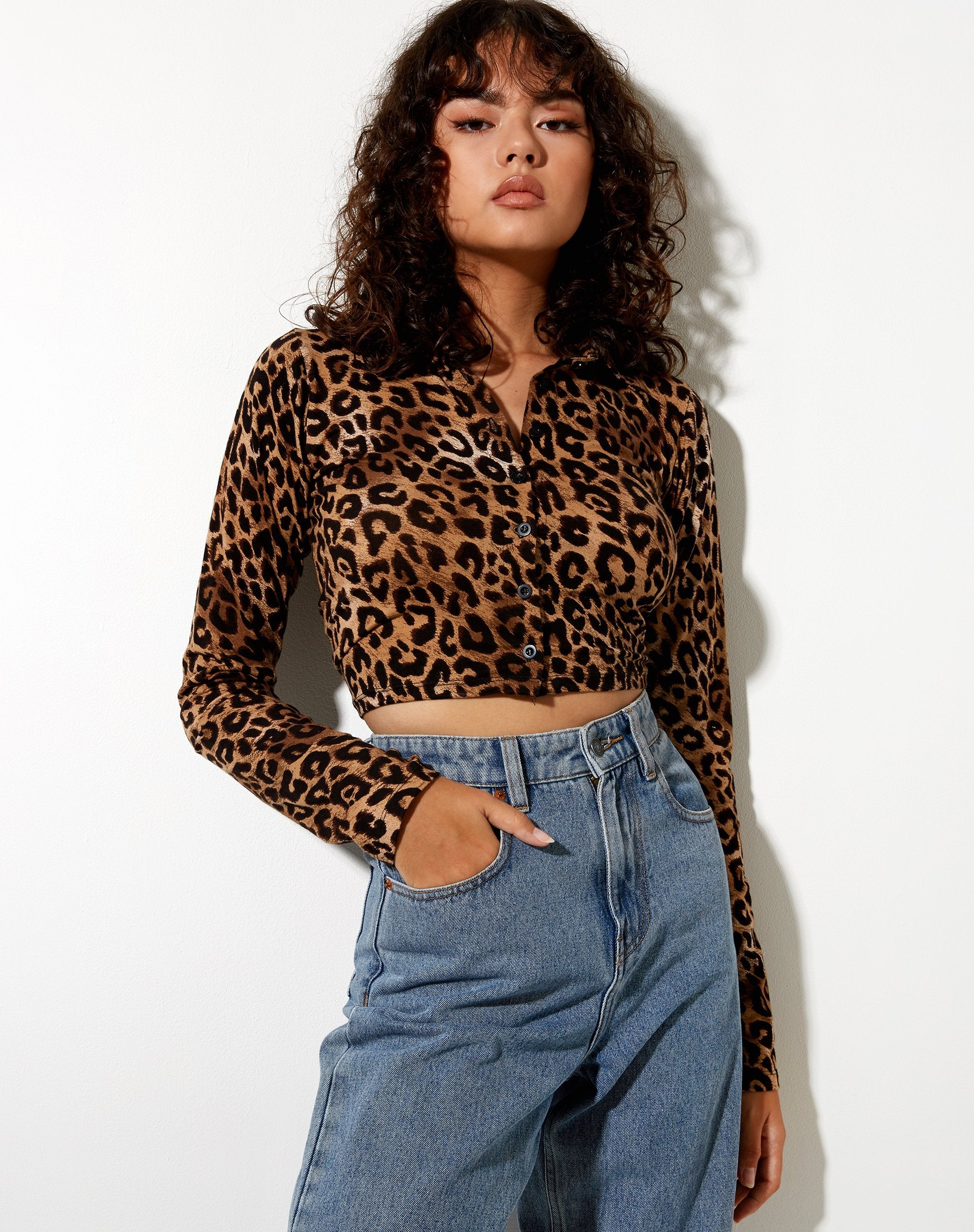 Image de Ryals Crop Top in Night Leopard Brown