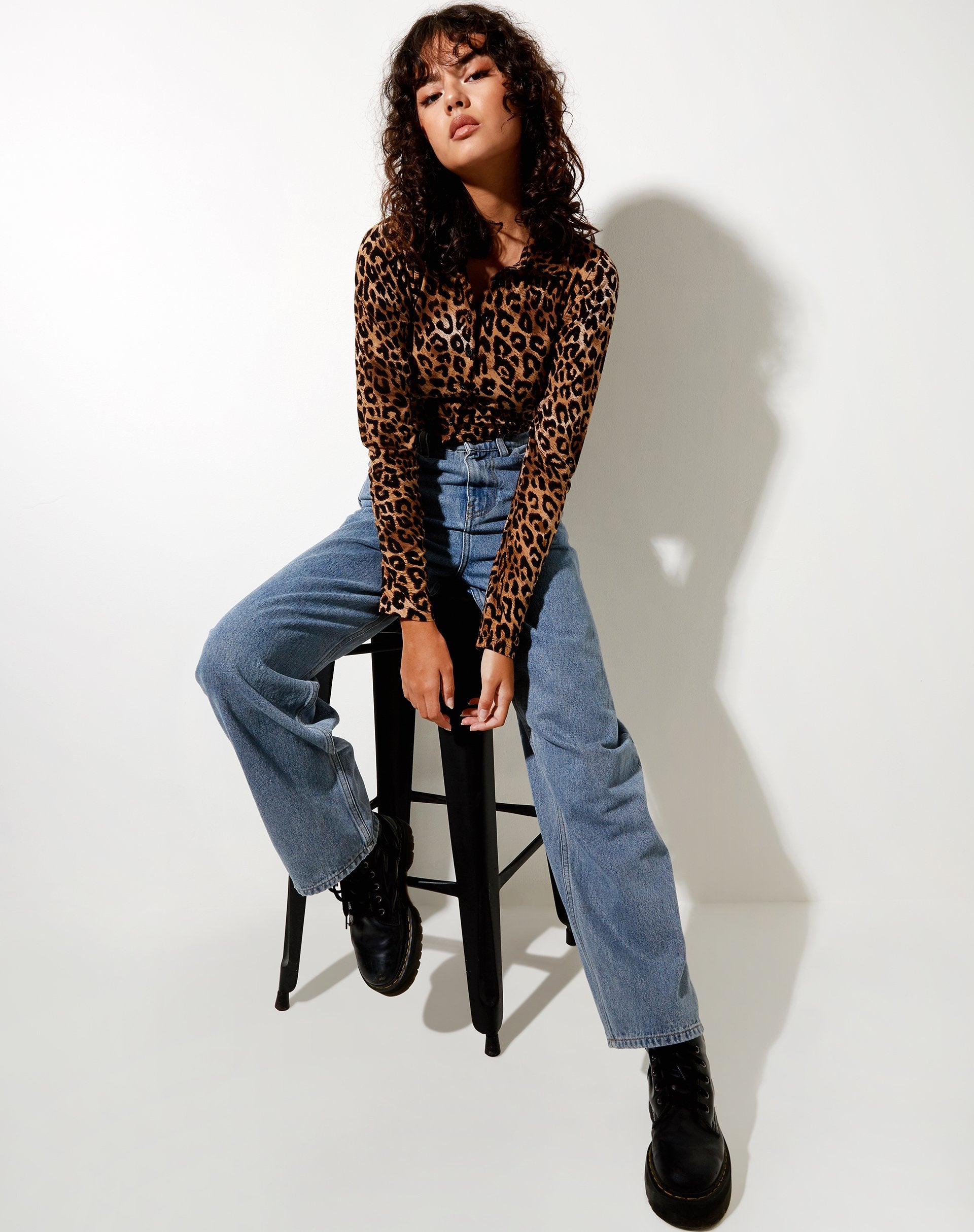 Image de Ryals Crop Top in Night Leopard Brown