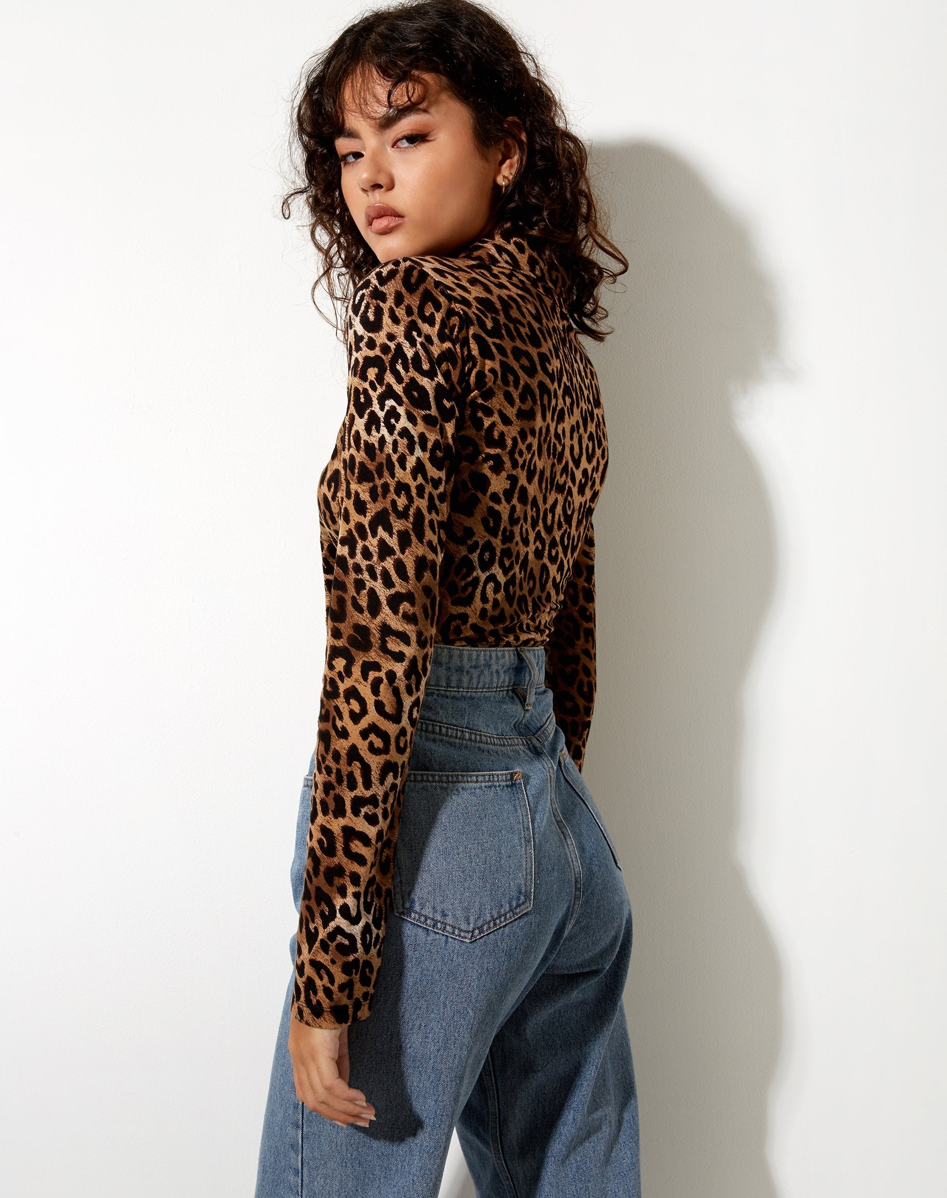 Image de Ryals Crop Top in Night Leopard Brown