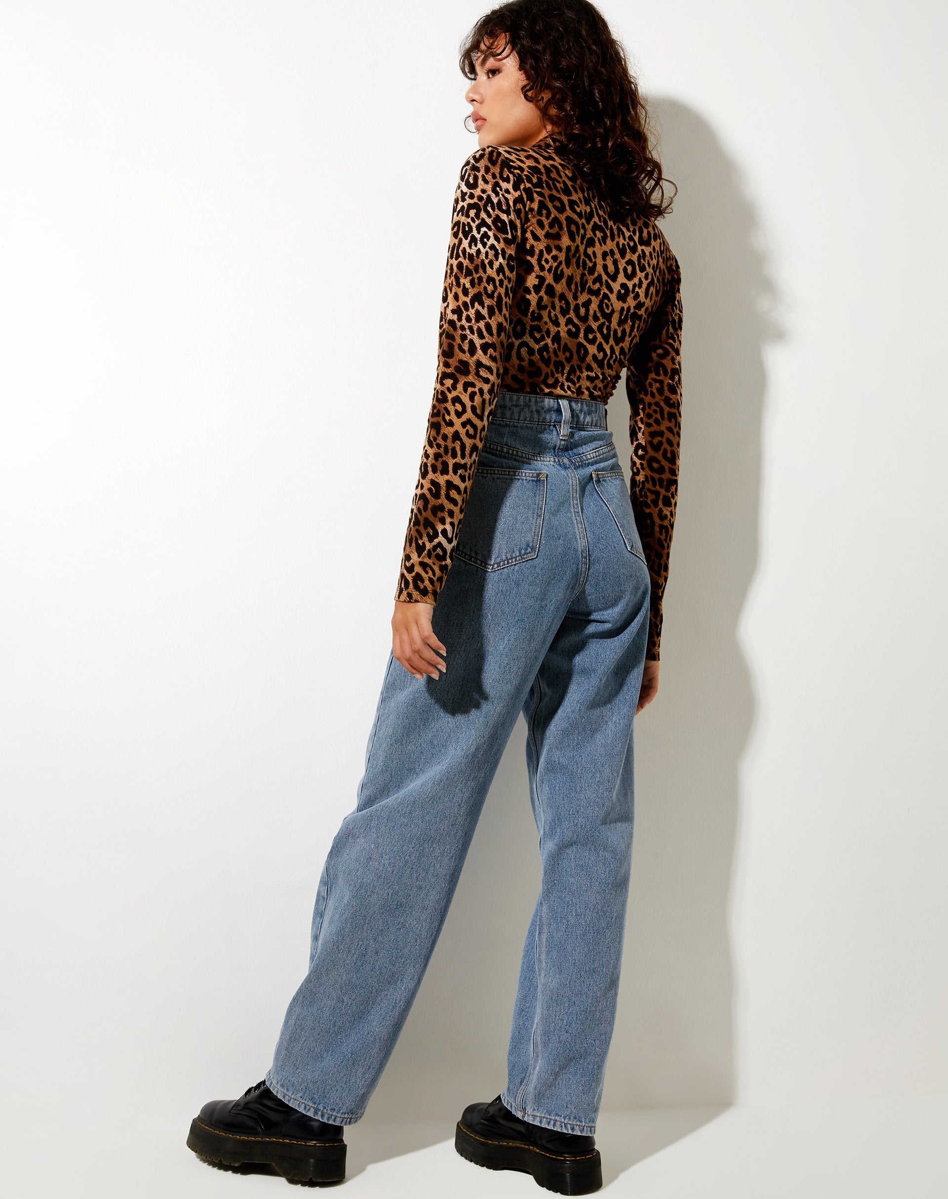 Image de Ryals Crop Top in Night Leopard Brown