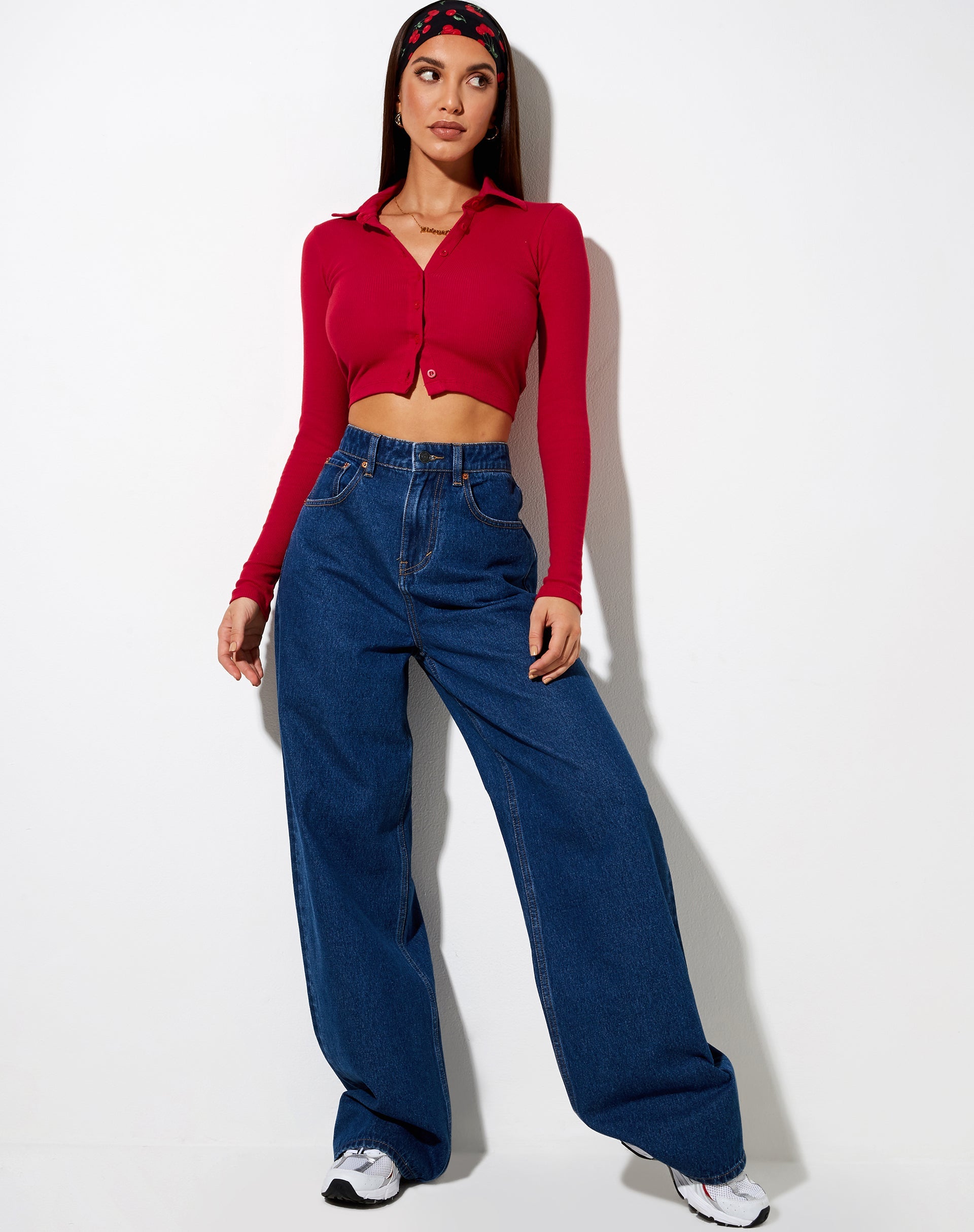 Image de Ryals Long Sleeve Top in Rib Racing Red