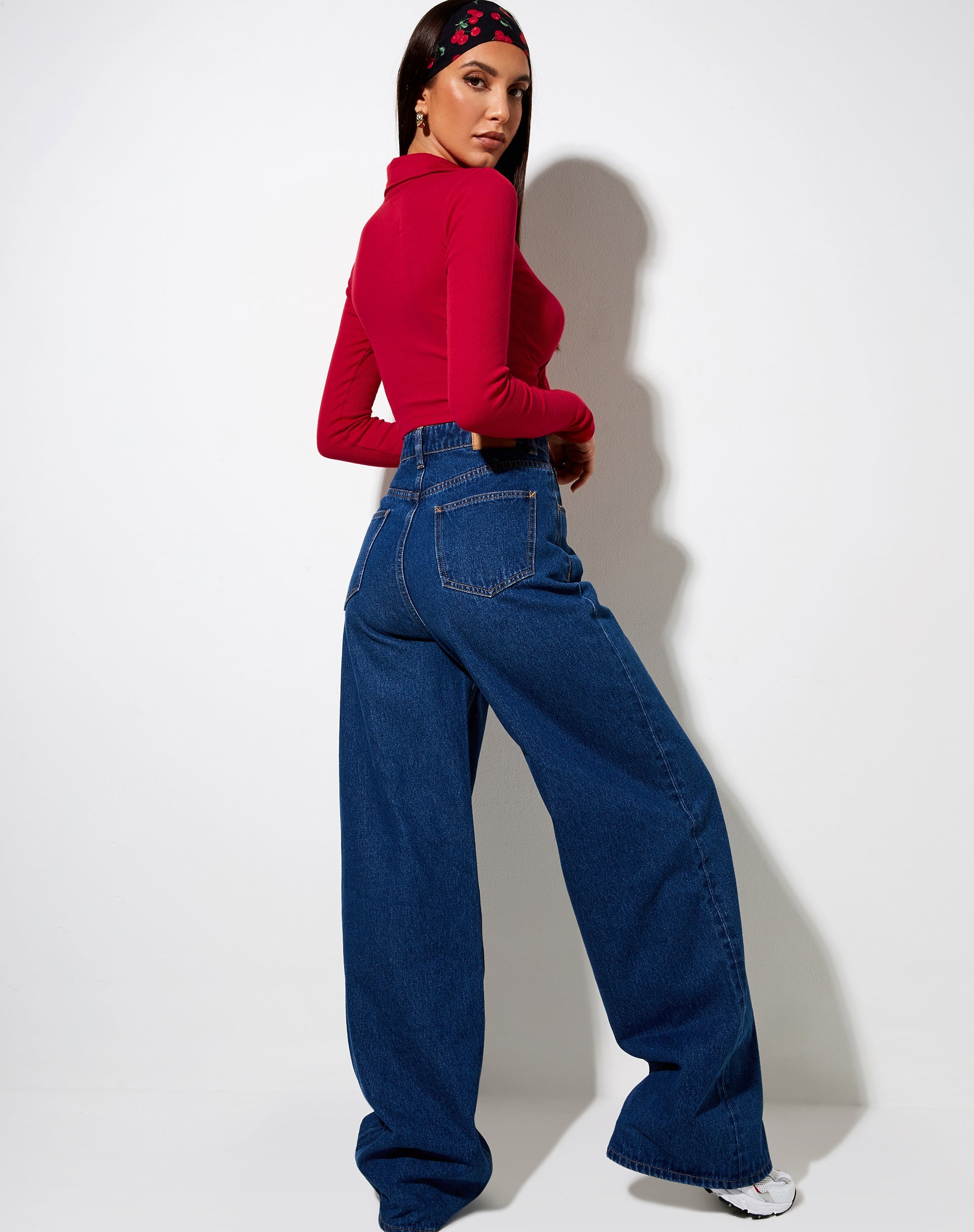 Image de Ryals Long Sleeve Top in Rib Racing Red