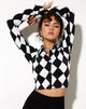 Image de Ryals Crop Top en Harlequin noir et blanc
