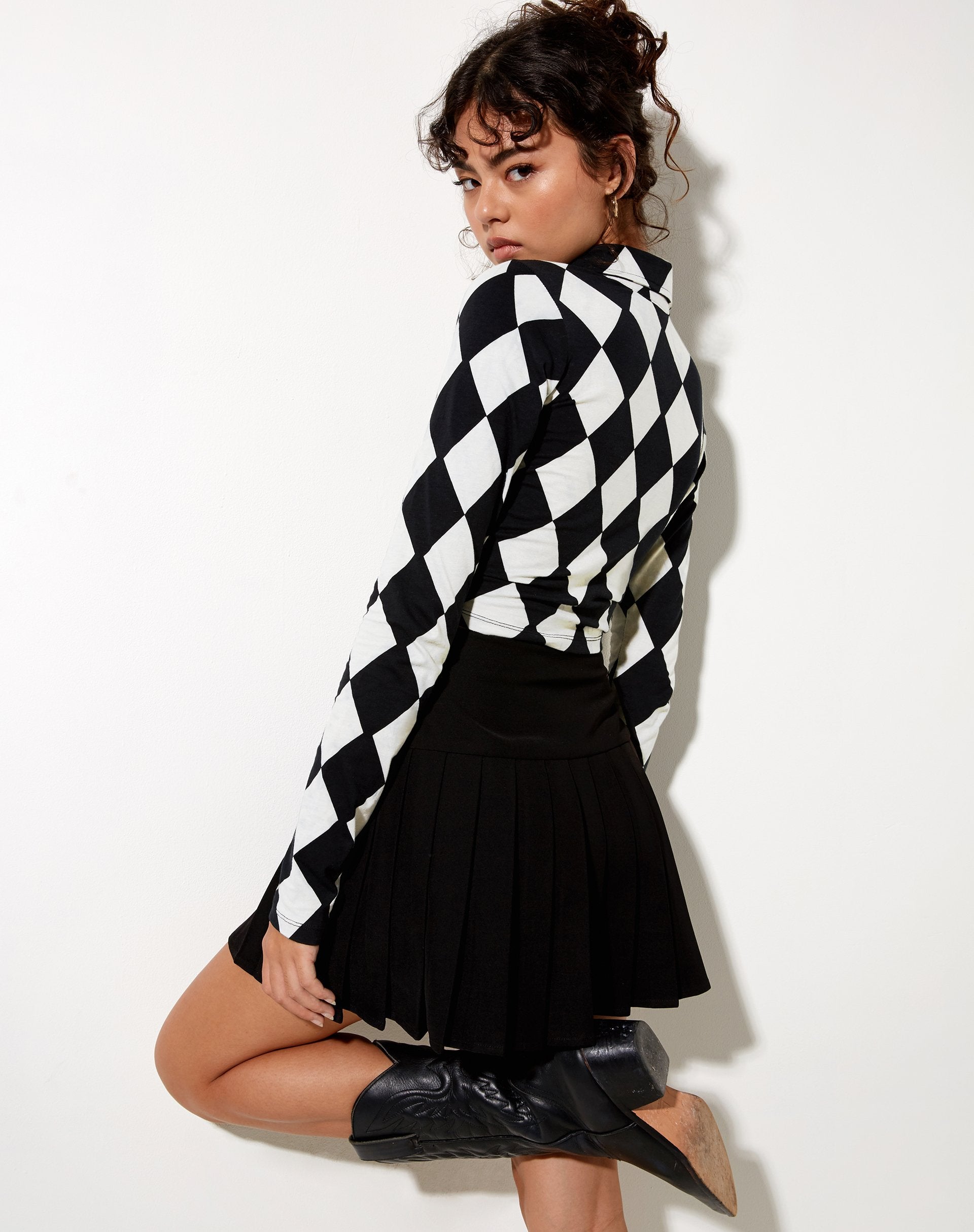 Image de Ryals Crop Top en Harlequin noir et blanc