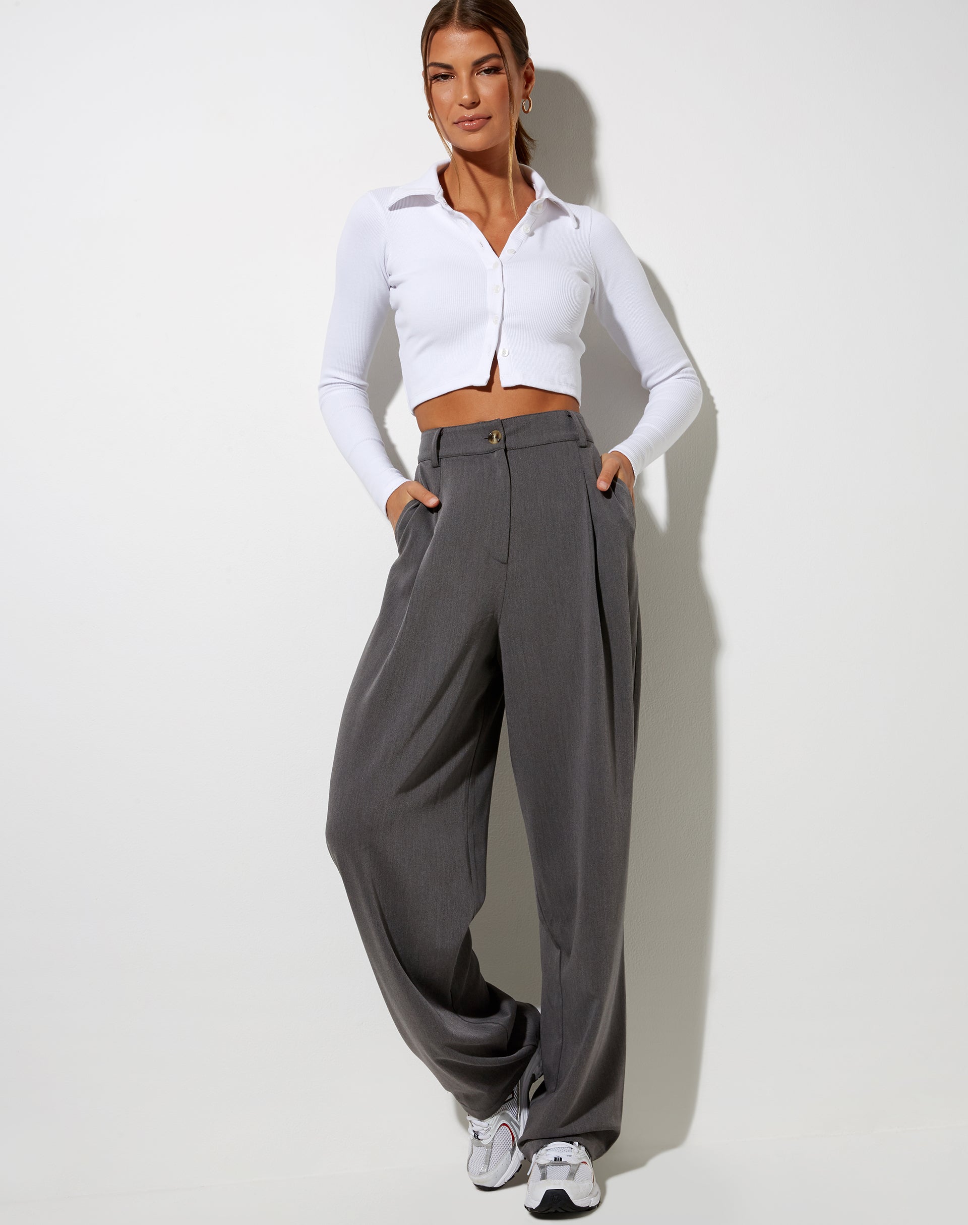 Image de Ryals Long Sleeve Top in Rib White
