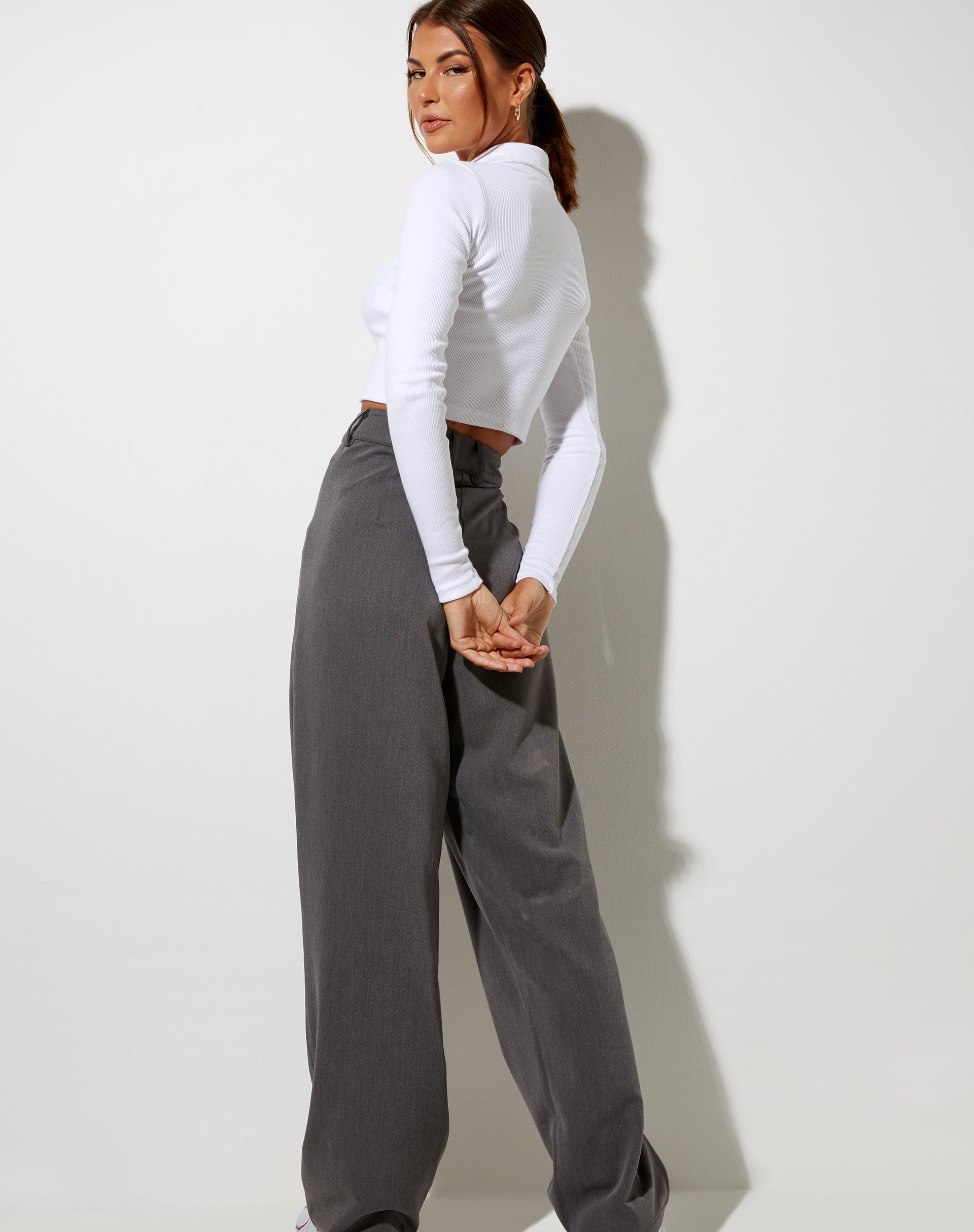 Image de Ryals Long Sleeve Top in Rib White