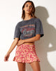 Image de la mini-jupe Rylee, dark Wild Flower Cantaloupe