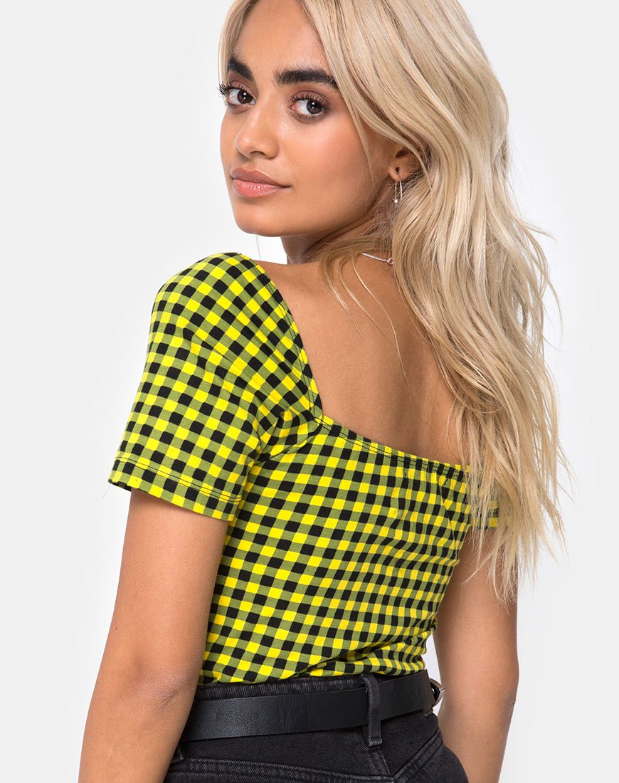 Corsage Ryon en vichy moyen jaune