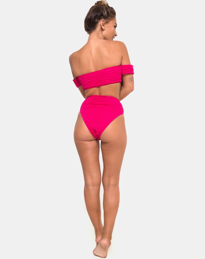 Image de Shaca Bikini Bottom in 80s Crinkle Pink Highlighter