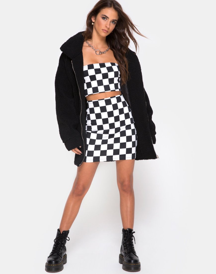 Image de Villy Crop Top in Checker Board Medium B/W