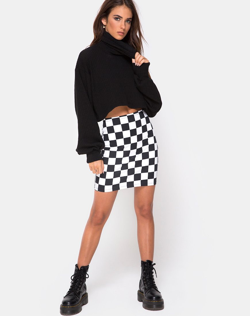 Image of Saffy Bodycon Skirt in Checker Board Medium