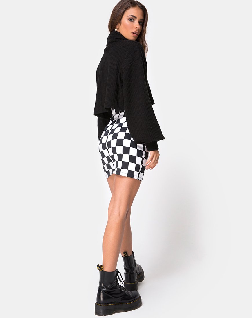 Image of Saffy Bodycon Skirt in Checker Board Medium