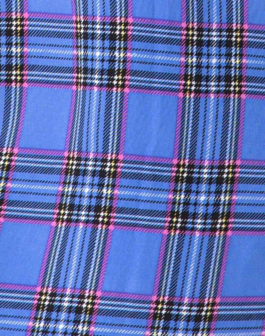 Image of Sagha Slip dress in 90s Check Blue Pink