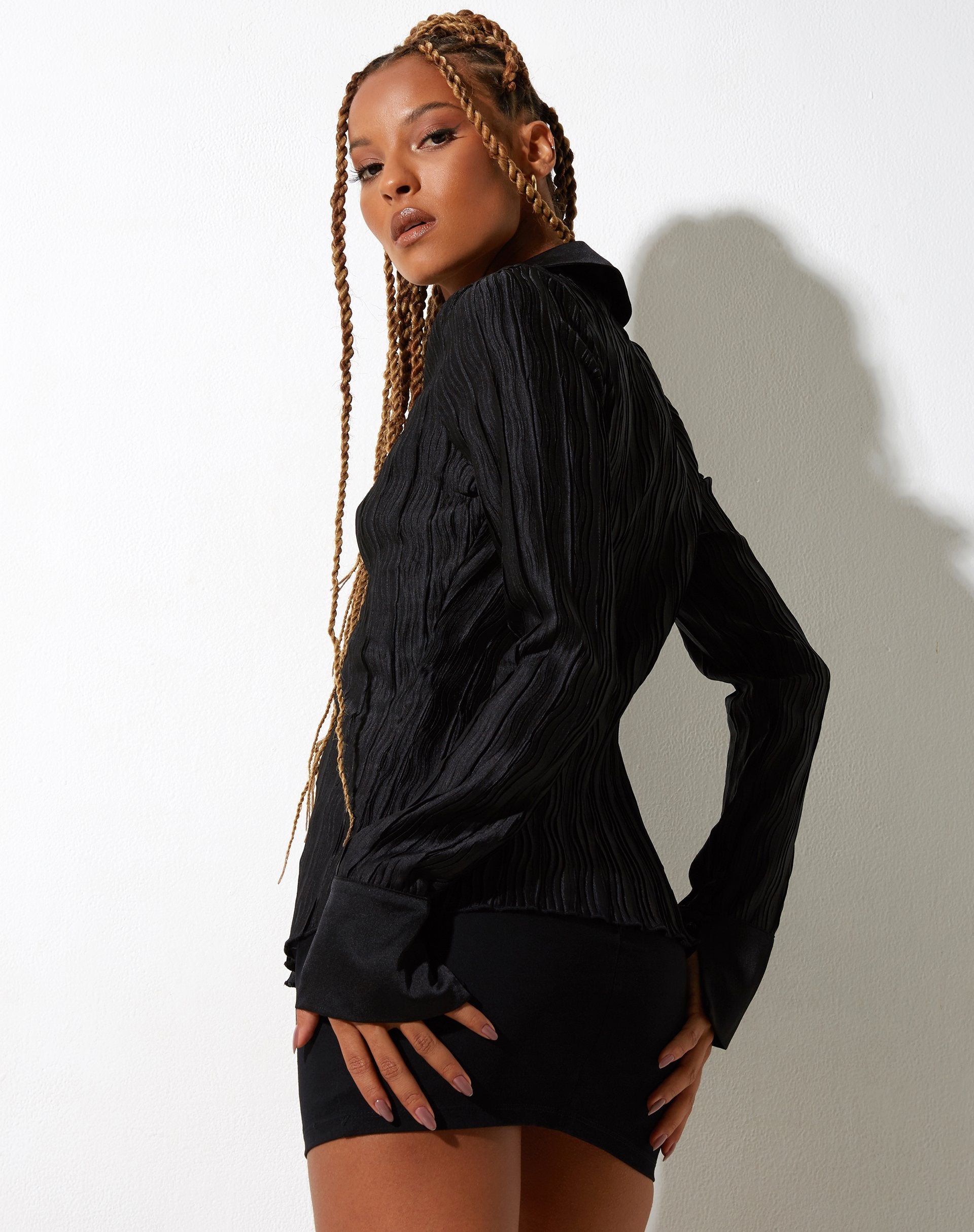 Image de Sagira Top in Crinkle Black