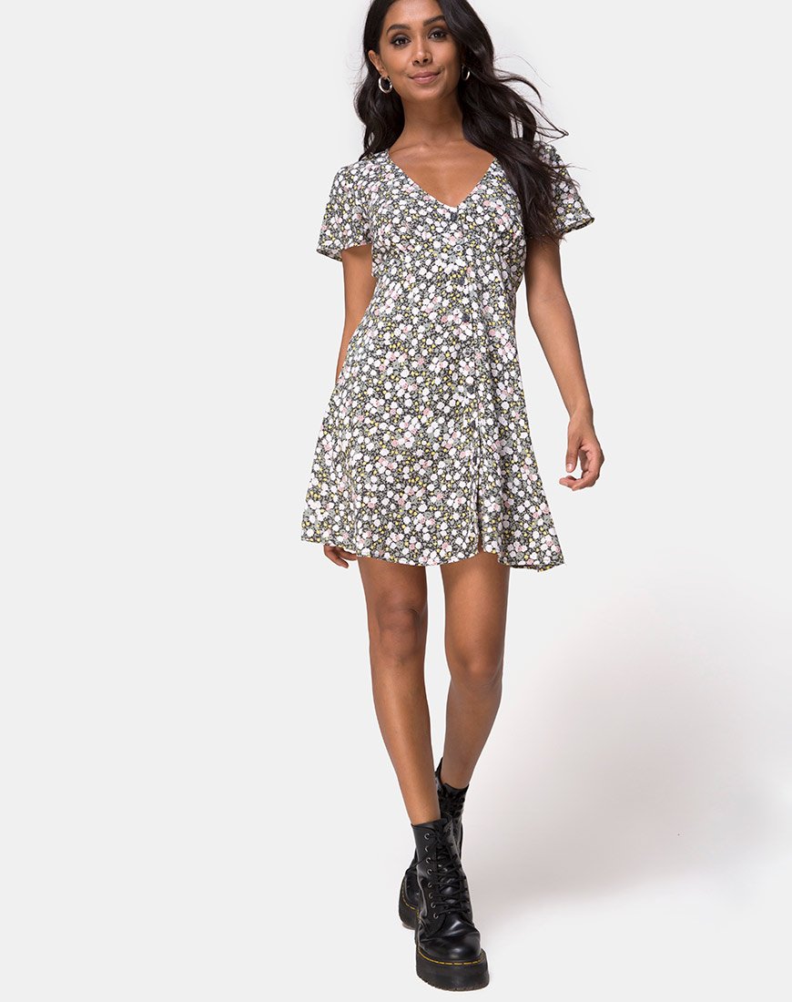 Image de la robe Sahara Tea Dress in Floral Field Olive